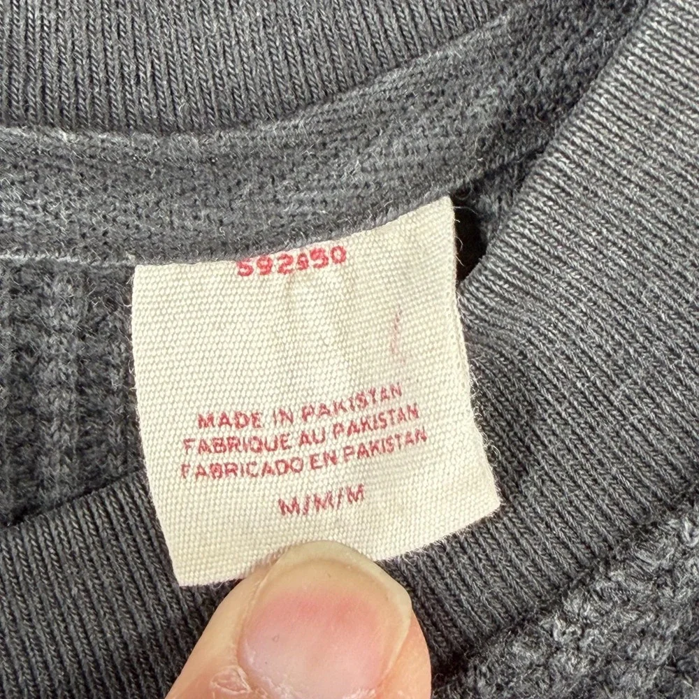 Levi's Long Sleeve Relaxed Thermal Shirt Mens Medium Black Crew Neck Pullover